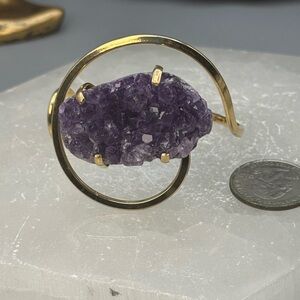 Gold Plated Amethyst Geode Women's Bracelet
